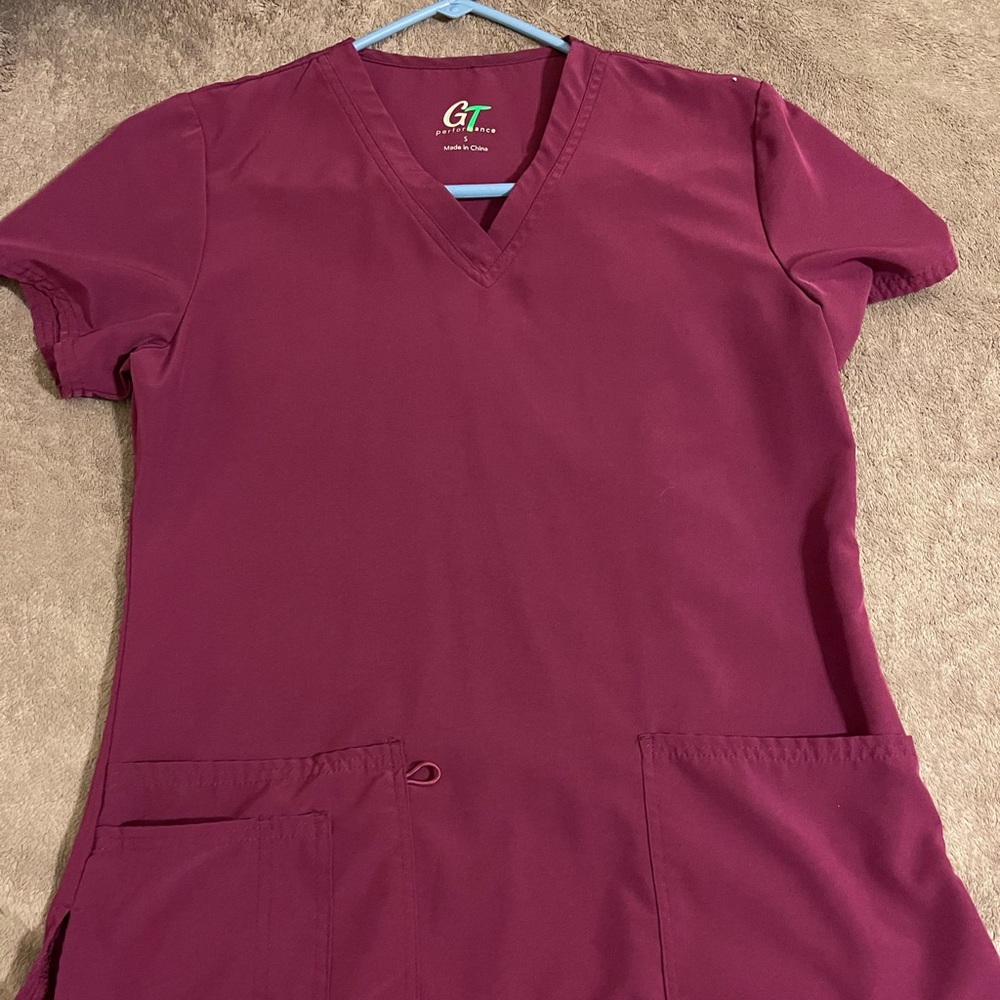 Burgundy scrub top